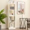 White 5-Tier 4-Cube Narrow Bookcase Tall Storage Shelf Organizer for Living Room or Bedroom